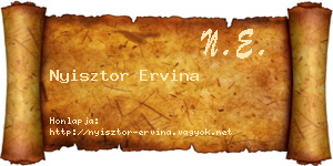 Nyisztor Ervina névjegykártya